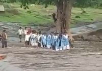 उफनती नदी को पार करने पर मजबूर है 200 से अधिक स्कूली बच्चे, भाजपा सरकार में एमपी की हो रही ऐसी हालत