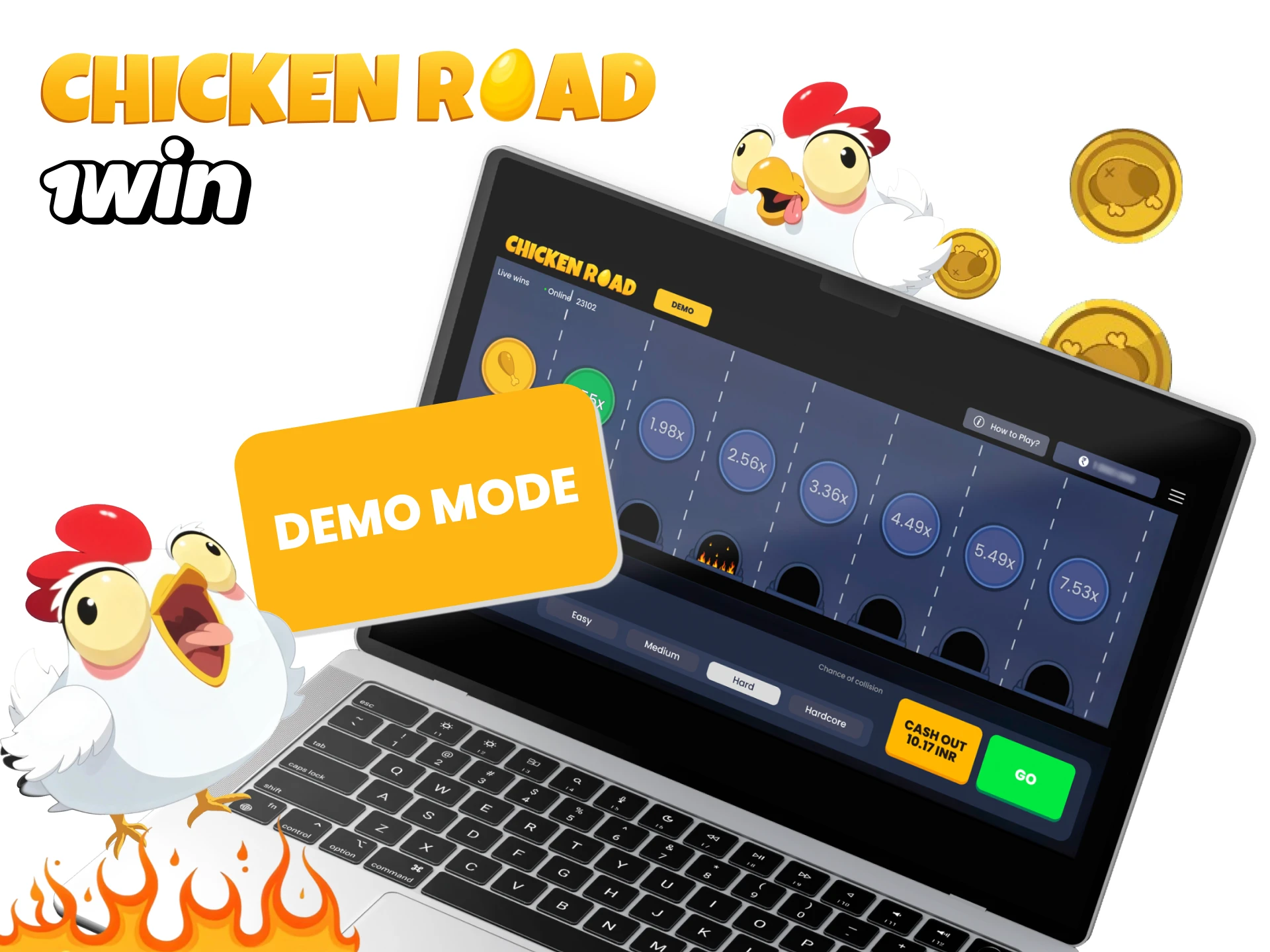 Try the demo mode on 1win and play Chicken Road without any risk.