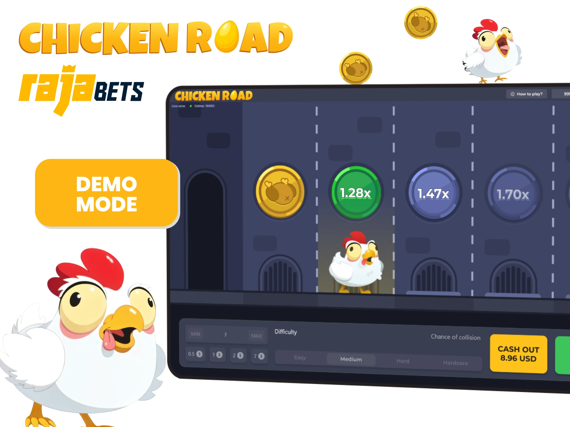 Try out Chicken Road in demo mode at RajaBets.