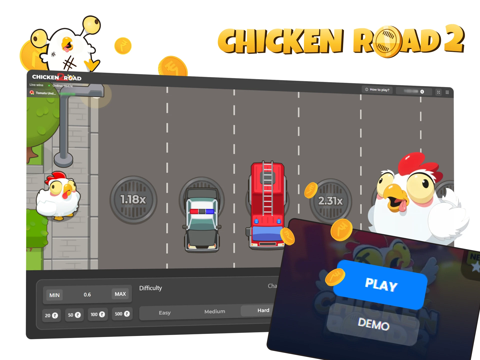 Test the Chicken Road 2.0 demo mode.