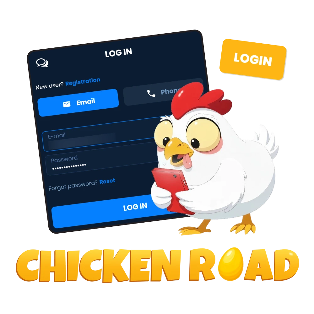 How to Login and start the Chicken Road game.