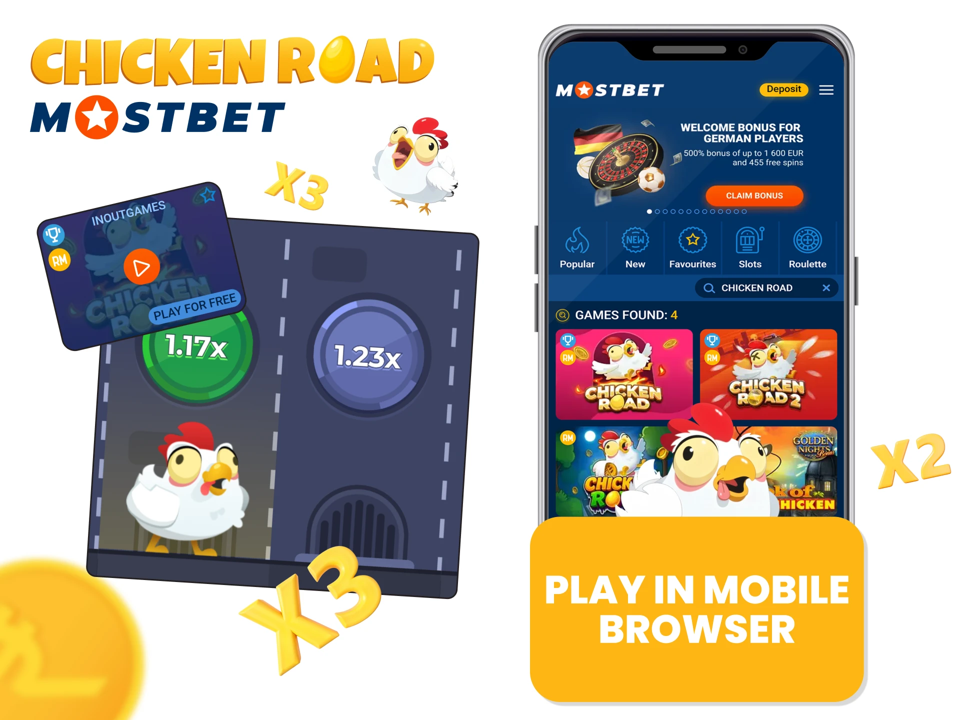Play Chicken Road on Mostbet directly in your mobile browser.