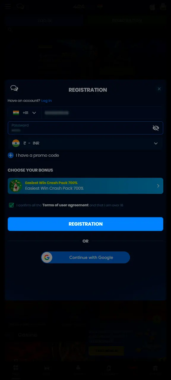 Confirm the details and create the account.